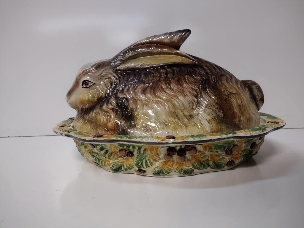 Neiman Marcus Italian Ceramic Rabbit Dish