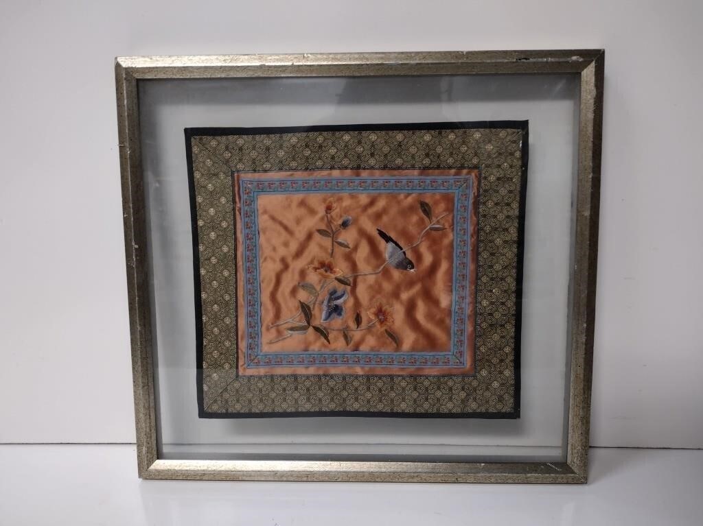 Framed Vintage Chinese Silk Tapestry