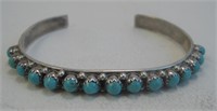 Zuni SS Turquoise Bracelet - Hallmarked