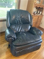 Blue Leather Manual Recliner 
Had signs of use