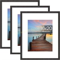 16x20 Charcoal Gray Frame 3pk  11x14 with Mat