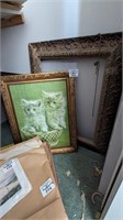 Ornate frames and raised Kitten print