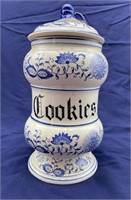 Blue Onion Blue and White Cookie Jar
