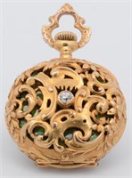 Tiffany & Co, miniature pendant watch 18K w/enamel