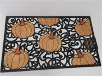 Glitter Pumpkin 18" x 30" Rubber Doormat