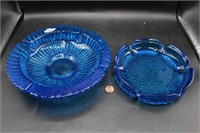 Blenko Cobalt Art Glass Ash Trays