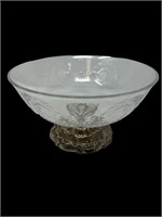 Gorham large cut glass and sterling silver bowl
