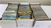 (3) Boxes vintage postcards - variety