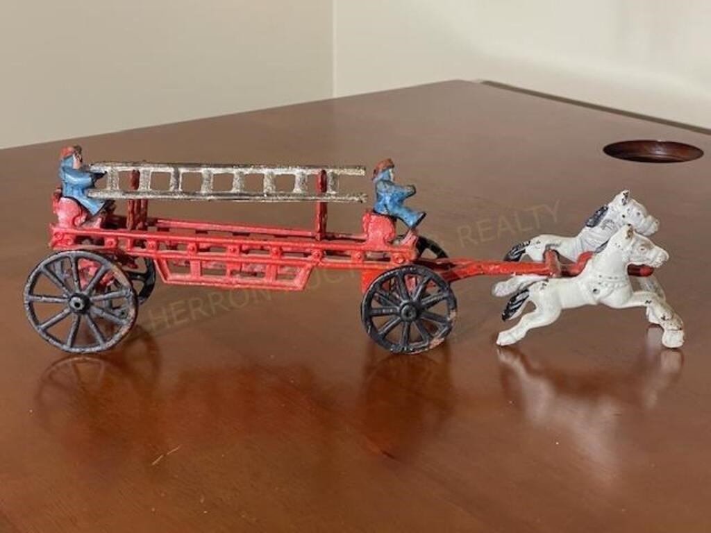 Cast Iron Fire Wagon Toy