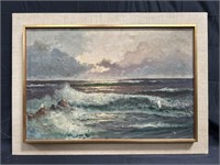 Signed vintage oil on canvas in frame