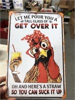 METAL CHICKEN SIGN