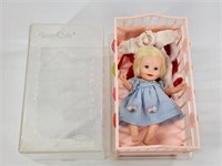 VINTAGE TOPPER SUZY CUTE DOLL, CRIB, CASE