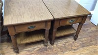 Pair of project end tables w/drawer. Sturdy tables