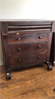 Antique Empire 4 drawer dresser with veneer damage