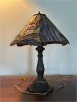 Mosaic dragonfly globe tabletop lamp