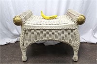 Vtg. "Jamaica Collection" Rolled Wicker Ottoman