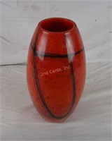 Nice Art Glass Vase 11.75" Tall Red & Black