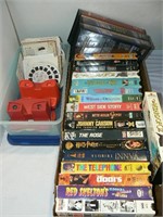 VIEWMASTER VIEWERS AND REELS, VHS TAPES