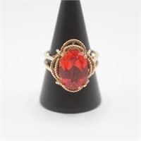Fire Opal, Saphire ?? Stone Ring 10K Size 9