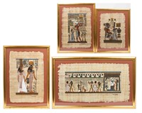 Group Egyptian Paintings on Papyrus - Signed