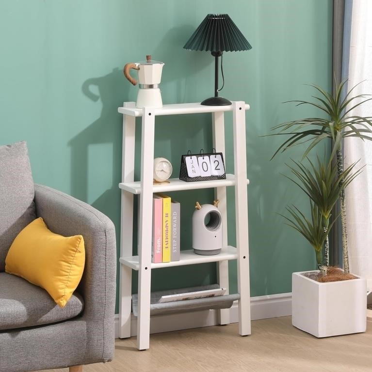 4 Tier Storage Rack Solid Wooden Narrow Ladder She