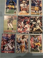 Lot of 9 Football cards with Kevin green record I