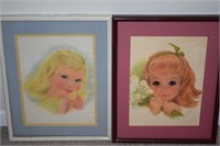 (2) Northern Tissue Francis Hook Framed Girls