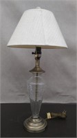 Metal & Crackle Glass Base Table Lamp 26.5"-works