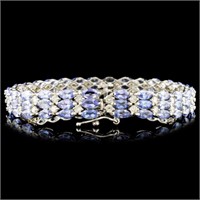 14K Gold Bracelet 12ct Tanzanite & 2.45ct Diam