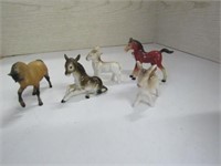 Plastic and Bone China Miniature Horses