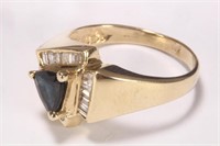 14ct Gold, Diamond and Spinel Ring,