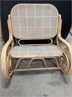 LARGE WICKER BENT WOOD 2 PERSON ROCKING CHAIR