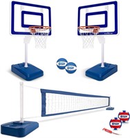 2in1 Full Court Pool Basketball & Volleyball Set