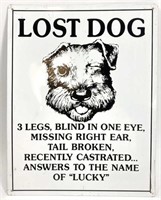 Novelty Metal Sign “Lost Dog”