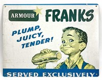 Armour Franks Metal Advertising Sign