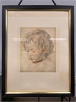 Vintage ‘Head of Boy’ Framed Art Print