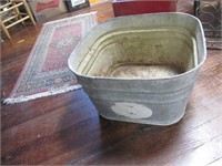 Square Galvanized Wash Tub w/Handles