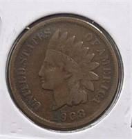 1908S Indian Head Penny F Key Date