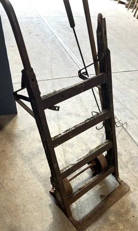 Vintage Warehouse Steel Wheeled Mover. Very rough