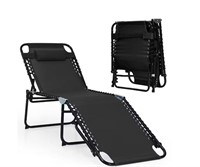 16 in. H Folding Metal Outdoor Lounge Chair