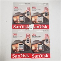 4 PCS SANDISK 32GB SDHC UHS-I MEMORY CARD