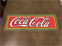 6" x 18” Enameled Porcelain Coca Cola Sign
