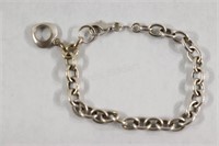 14K White Gold  Chain Link Ladies Bracelet