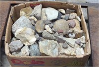 Box of landscaping rocks