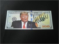 Donald Trump signed $100 note COA