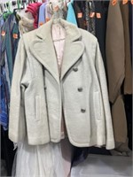 Light grey dress coat, size medium.