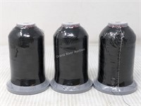 3-Pack Black Polyester 40 Weight Embroidery Thread