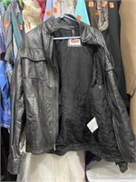 Black leather jacket. Size large