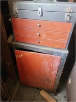 Toolbox and rolling cabinet, contents of tool box