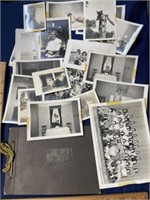 B&W Photos with empty album book vintage